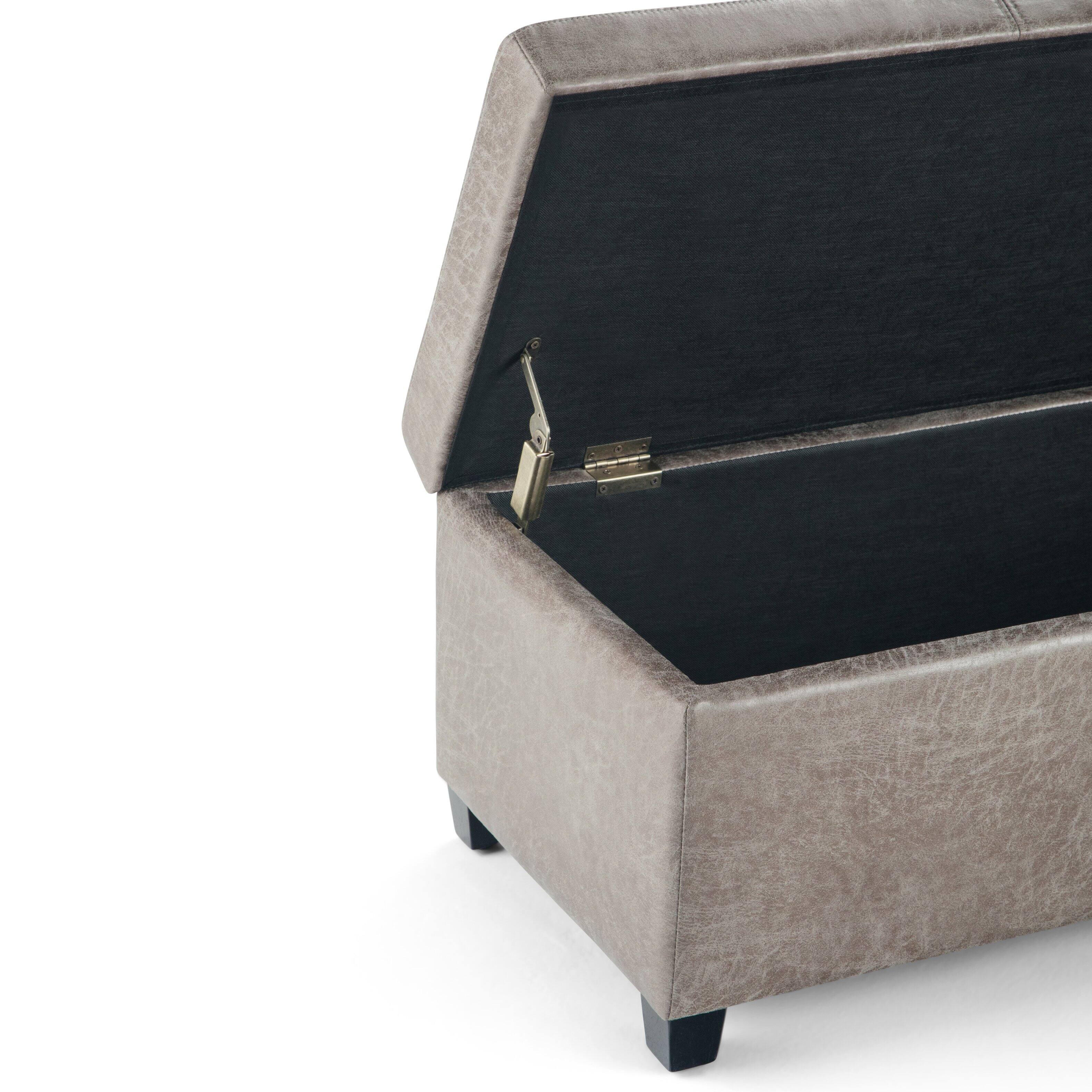 Alt View 15. Simpli Home - Avalon Storage Ottoman Bench - Distressed Grey Taupe.