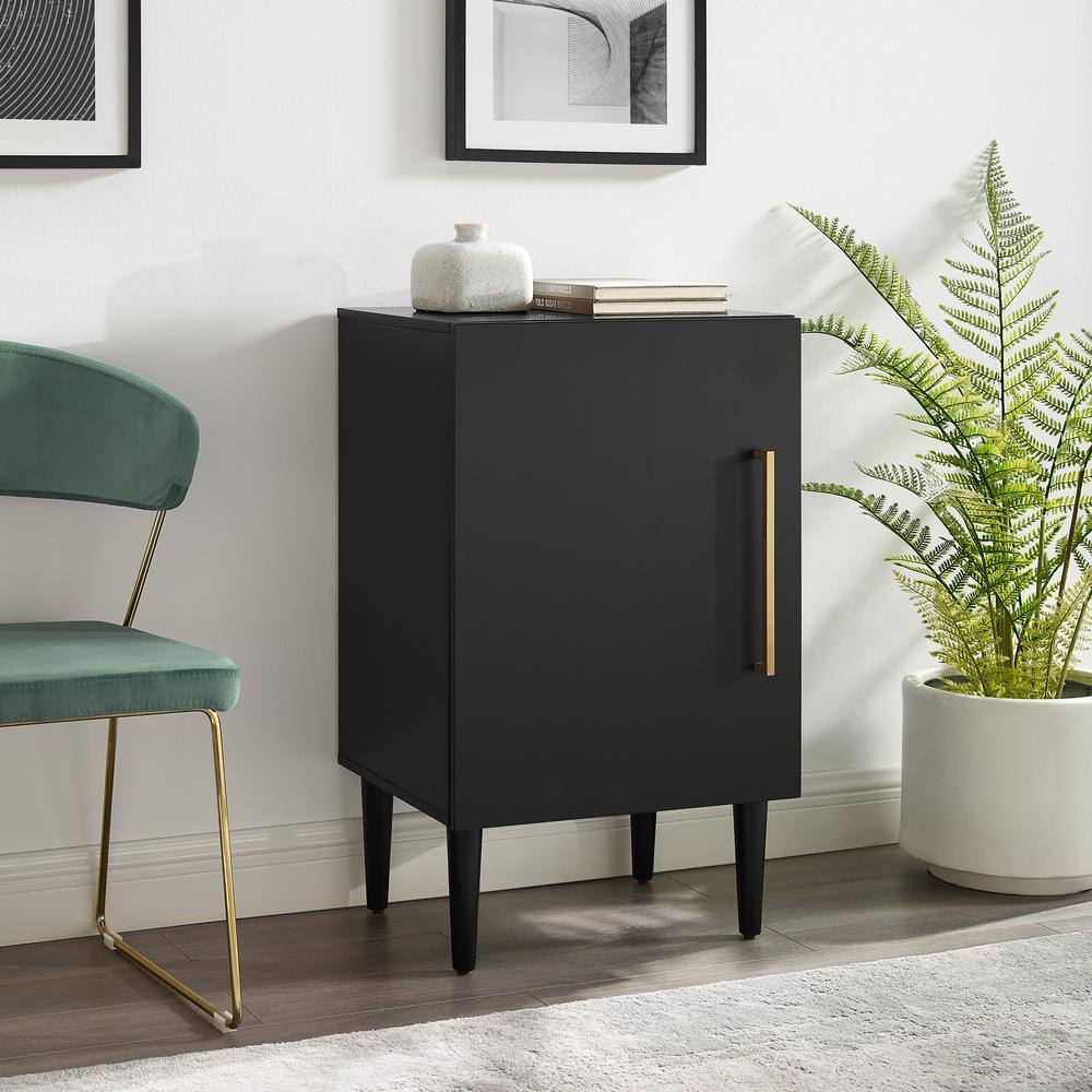 Alt View 4. Crosley Furniture - Everett Medium Record Player Cabinet With Vinyl Storage - Matte Black.