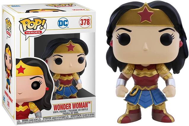 Sure, here is the corrected and grouped text from the image:
---
**POP! Heroes**
**DC**
**378**
**Wonder Woman™**
**Vinyl Figure / Figurine en Vinyle / Figura de Vinil**
**Warning: Choking Hazard - Small parts. Not for children under 3 years.**
**Attention: Danger de suffocation - Petits pièces. Ne convient pas aux enfants de moins de 3 ans.**
**Advertencia: Peligro de asfixia - Piezas pequeñas. No es adecuado para niños menores de 3 años.**
---
This text is taken from the packaging and the figure itself.