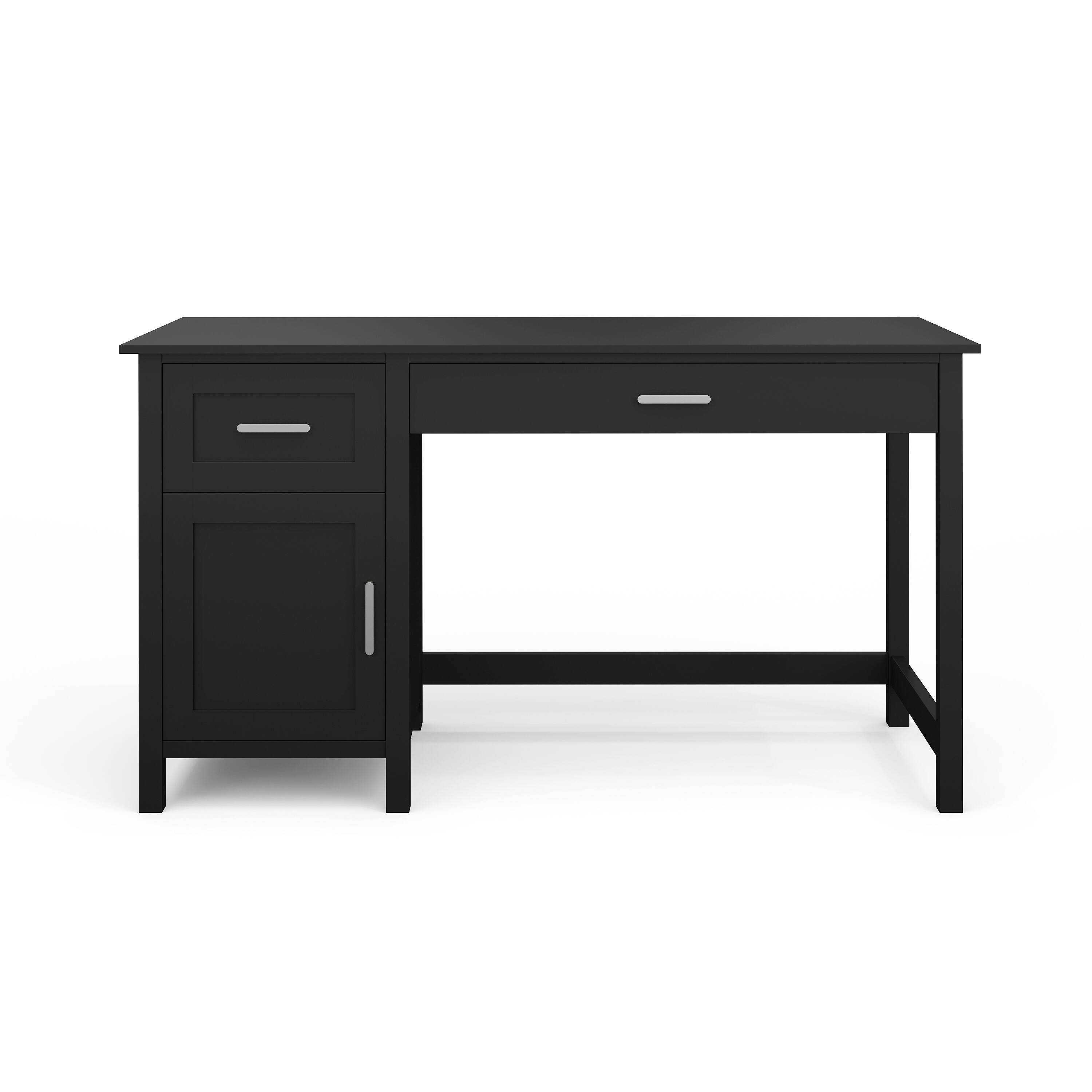 Alt View 10. Martha Stewart - Hutton Shaker Style Home Office Desk with Storage - Black Frame/Brushed Nickel Hardware.