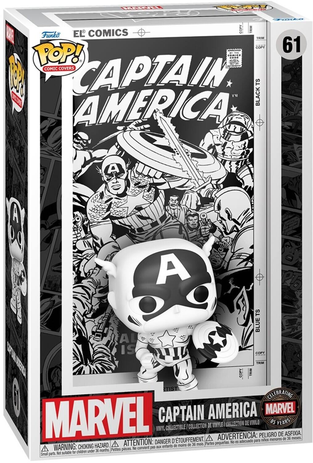 Sure, here is the corrected and grouped text from the image:

---

**Funko POP! Comic Covers**

**CAPTAIN AMERICA**

**MARVEL**

**CELEBRATING CAPTAIN AMERICA 85 YEARS**

**WARNING: CHOKING HAZARD - Small parts. Not suitable for children under 36 months.**

**ATTENTION: DANGER - Petites pièces. Ne convient pas aux enfants de moins de 36 mois.**

**ADVERTENCIA: PELIGRO DE ASFIXIA - No es adecuado para niños menores de 36 meses.**

**COPY TRIM**

**COPY TRIM**

**COPY TRIM**

**COPY TRIM**

**COPY TRIM**

**COPY TRIM**

**COPY TRIM**

**COPY TRIM**

**COPY TRIM**

**COPY TRIM**

**COPY TRIM**

**COPY TRIM**

**COPY TRIM**

**COPY TRIM**

**COPY TRIM**

**COPY TRIM**

**COPY TRIM**

**COPY TRIM**

**COPY TRIM**

**COPY TRIM**

**COPY TRIM**

**COPY TRIM**

**COPY TRIM**

**COPY TRIM**

**COPY TRIM**

