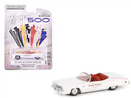 Greenlight - 1973 Cadillac Eldorado Convertible "57th Indianapolis 500 Pace Car" White/Red Interior "Hobby Exclusive" 1/64 - White And Red