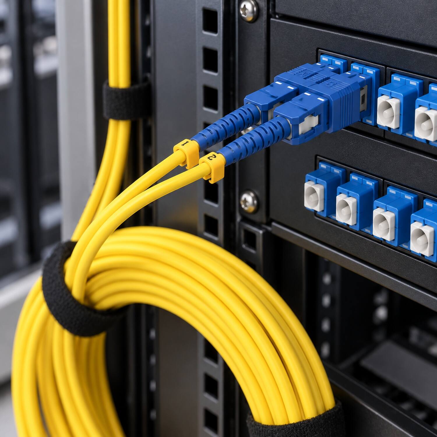 Left. Sanoxy - 10m SC/SC Duplex 9/125 Single Mode Fiber Optic Cable - Multi.
