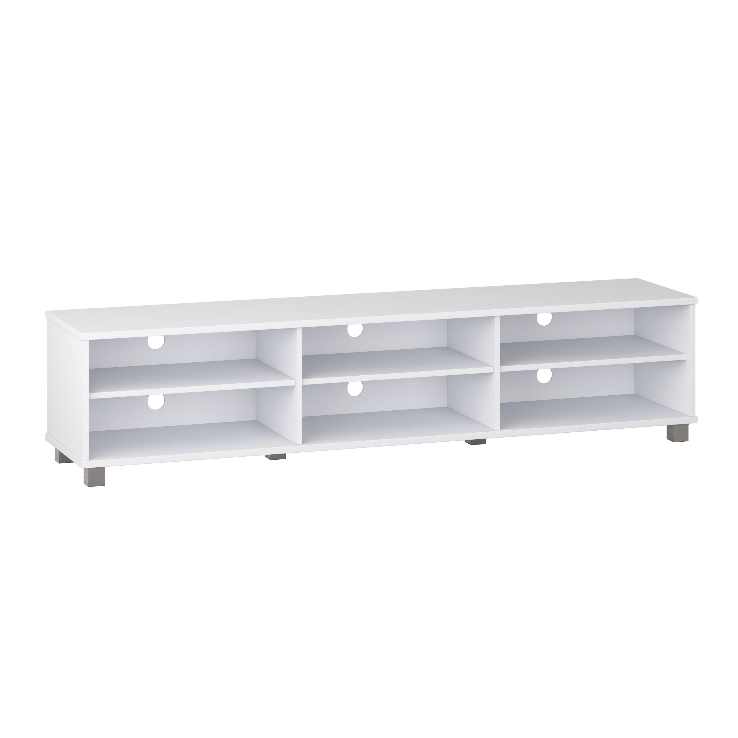 Alt View 24. CorLiving - Hollywood Collection TV Stand with Open Cabinets for Most TVs up to 85" - White.
