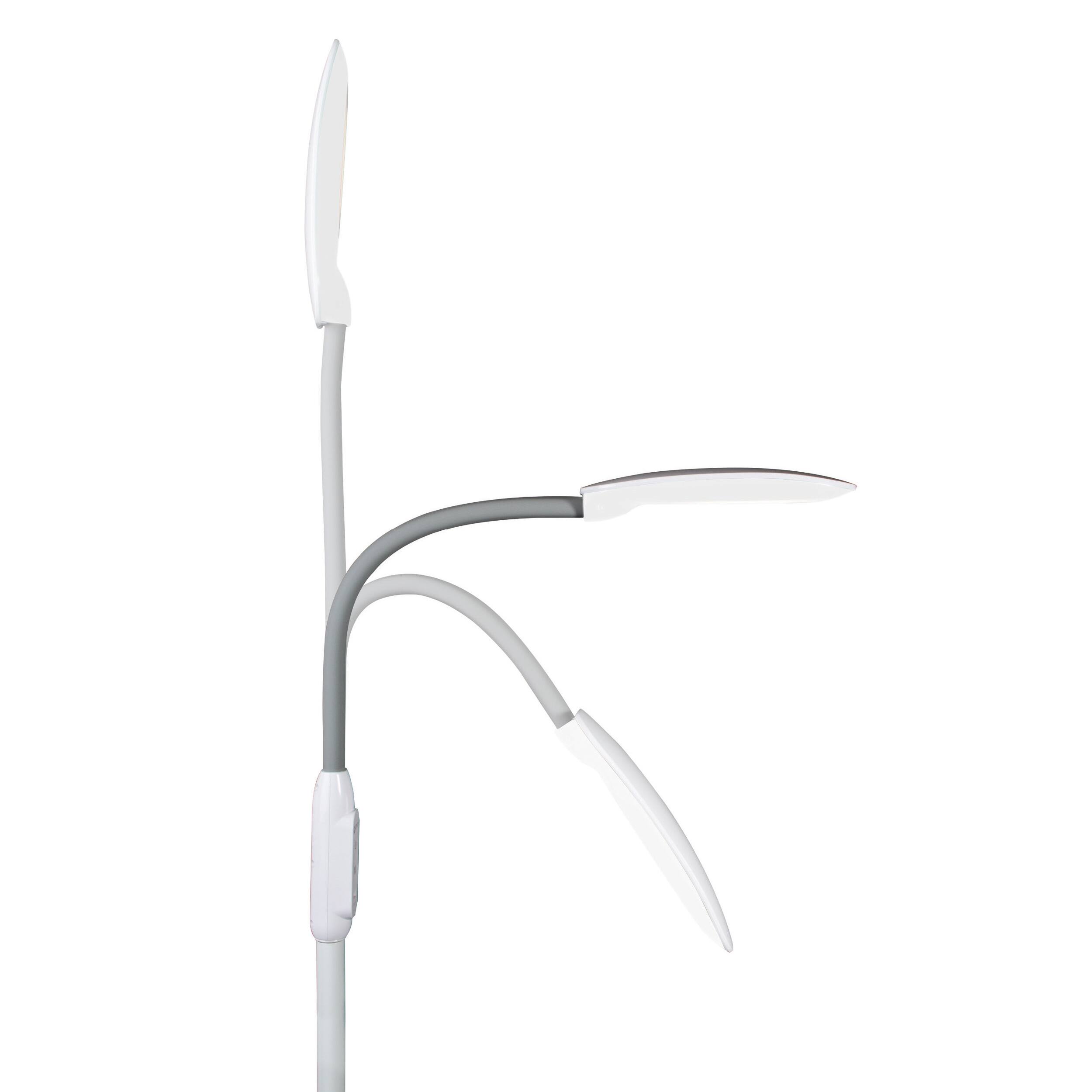 Alt View 2. OttLite - LED Floor Lamp with USB and Tablet Stand - White.