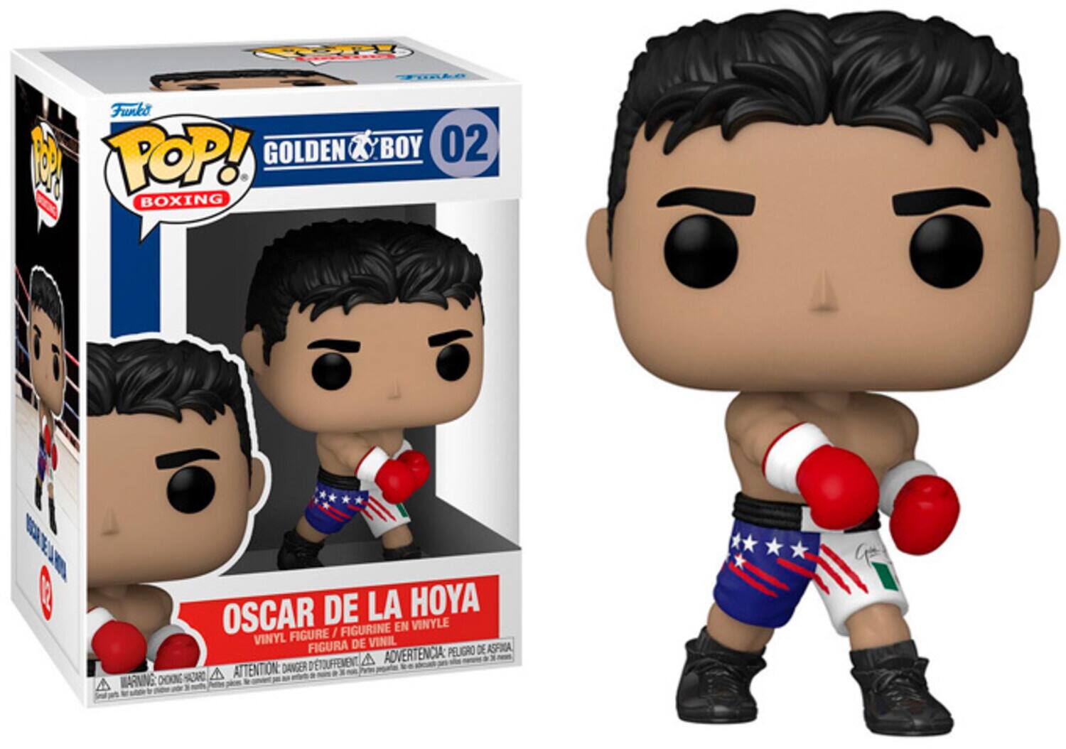 p Funko i POP! GOLDEN BOY 02 1 BOXING i i OSCAR DE LA HOYA FIGURINE EN VINYLE FIGURE / VINYL DE VINIL FIGURA PELIGRO DE ASFIA D'ETOUFFEMENT A ADVERTENCIA A ATTENTION: DANGER DONG SAOARC A