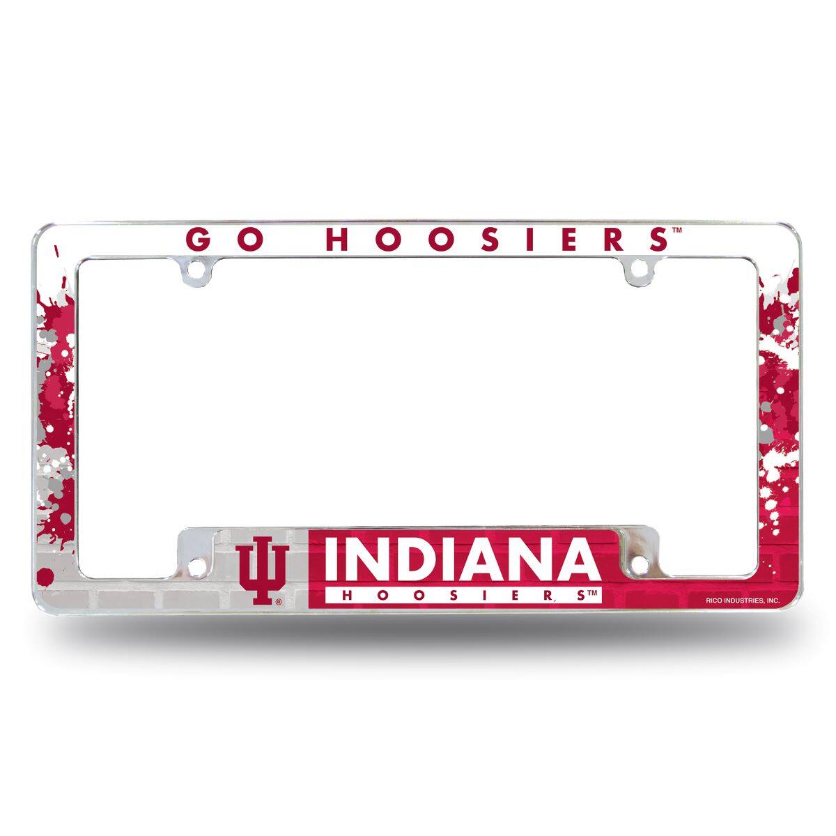 Indiana Hoosiers Chrome Metal License Plate Frame with Bold Full Frame Design