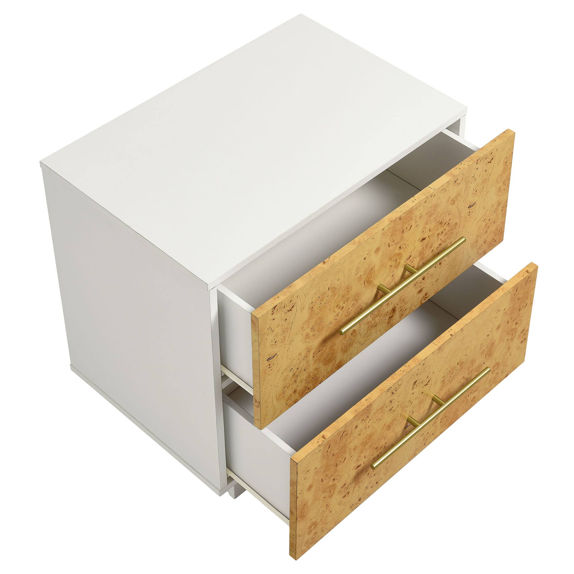 Alt View 4. Modway - Abel 2-Drawer Burl Wood Nightstand by Modway - White Bleached Burl.