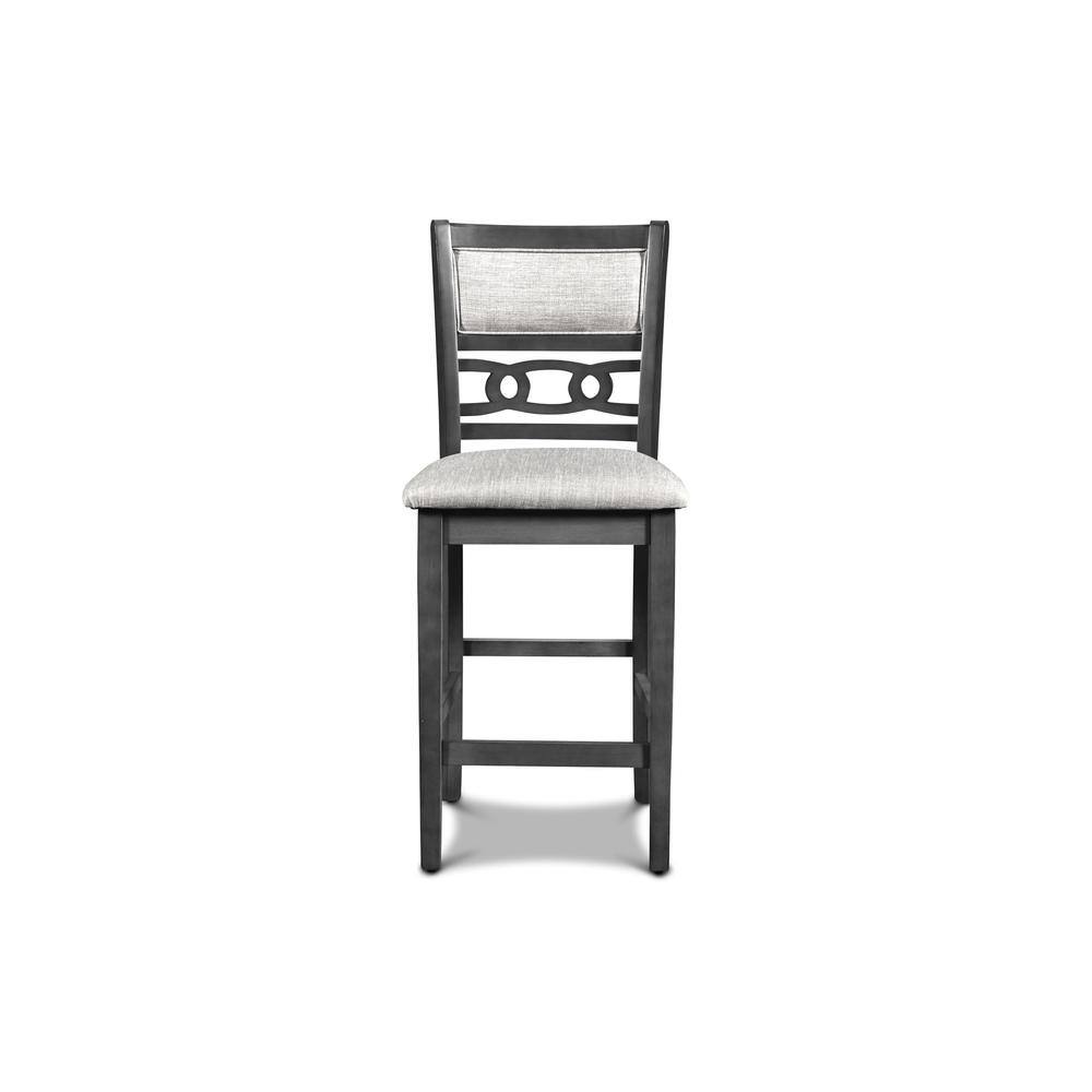Left. New Classic Furniture - Gia Gray Wood Counter Chair with Fabric Seat (Set of 4) - Grey.
