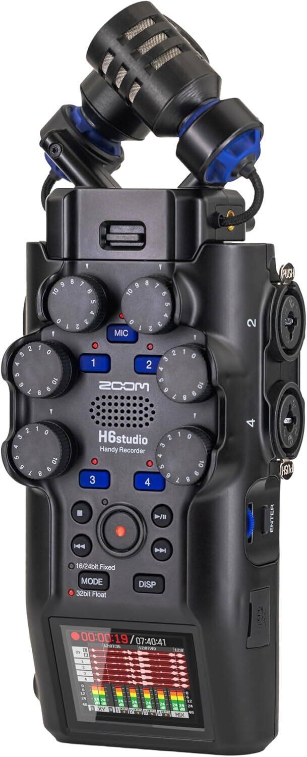 2 3 A 5 9 L 1 8   8 7 8 g 9 7 10 9 10  5  A 4 0 3 0 e  2  2 1 MIC 0 2 1 3 2 10 5 6 MOOS 9 L 1 8 1 0 10 6 2 PUSH 2 3 4 5 9 7 1 1 o 10 6 8 1 H6studio 2 3 Handy Recorder 4 5 9 3 4 7 /I 1 0 10 6 8 ENTER FUSH 16/24bit Fixed MODE 32bit Float DISP 00:00:19 / 07:40:41 2:0206 12:0740 TE 112 YY 12 1 2 3 a . 12 2% 28 . - D XY  24 1 24 2 24 g 2 - . &