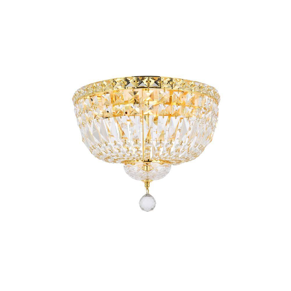 Alt View 6. Elegant Lighting - Tranquil 4 light Gold Flush Mount Clear Royal Cut Crystal - Gold.