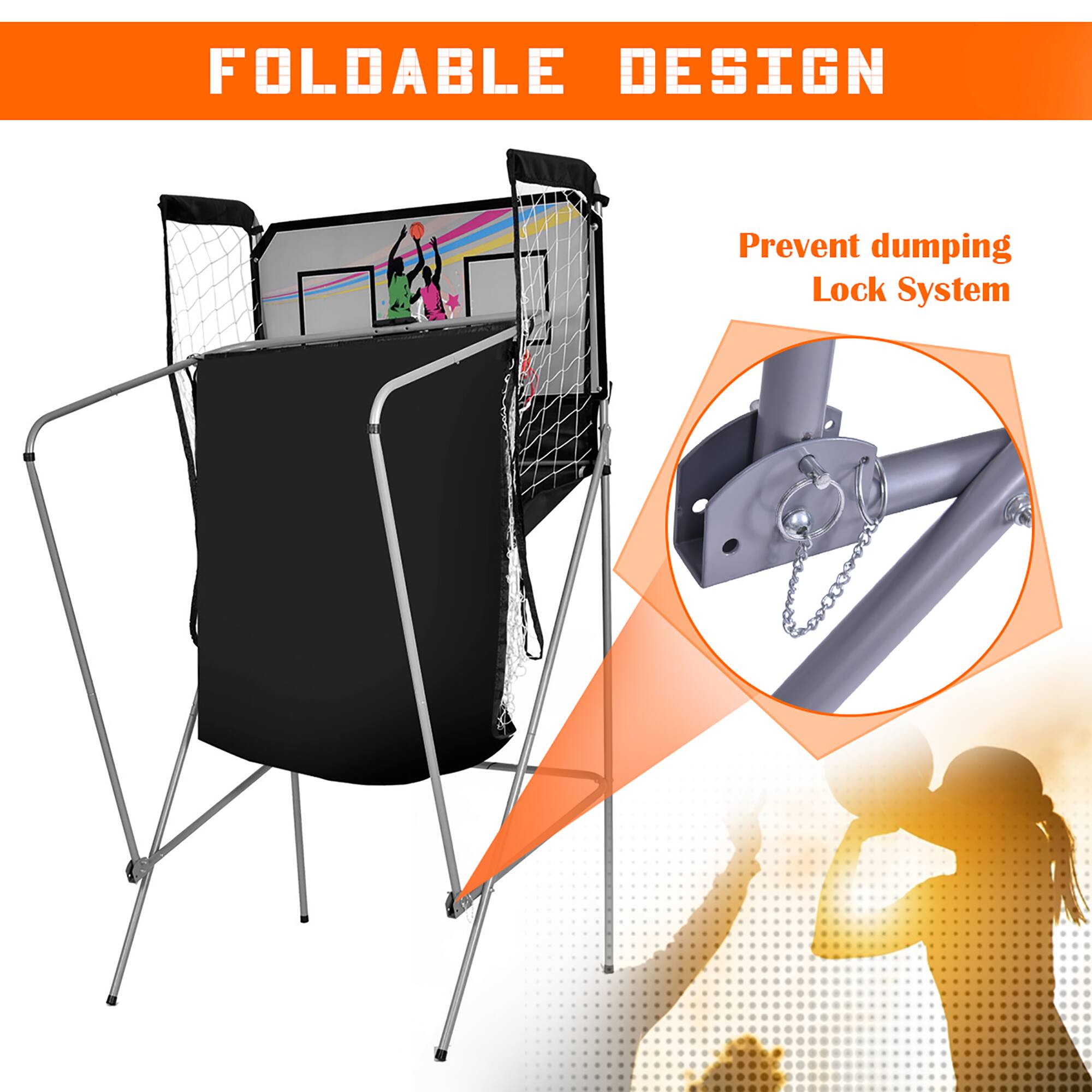 Foldable Design Prevent Dumping Lock System