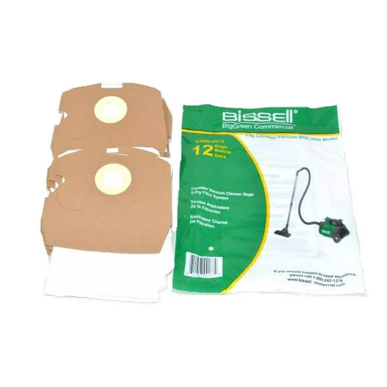 BISSELL - 12 Pack Compact Canister Vacuum Cleaner Paper Bags (1 Pack Bags) # 19-2494-08