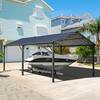 Front. U-HOMY - Outdoor Carport – Galvanized Steel Roof, Heavy-Duty All-Weather Shelter for Cars, Boats, Tractors & Equipment - 12'x 20'.