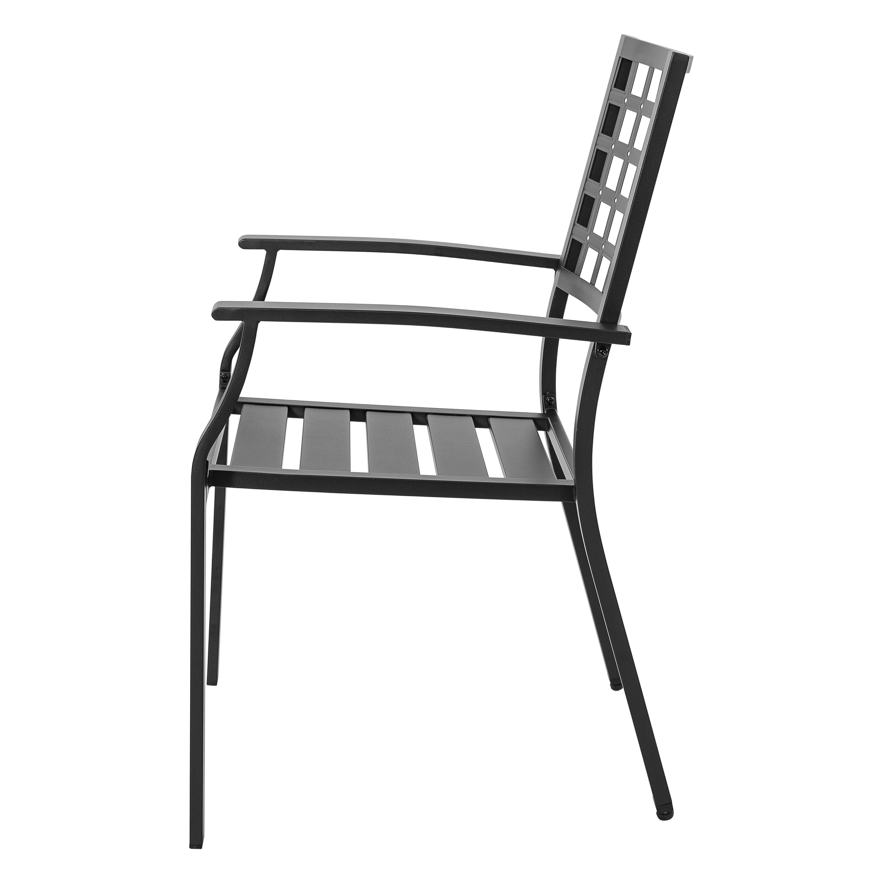 Alt View 7. Nuu Garden - Outdoor 4-Piece Dining Chair Set, Stackable Design, All-weather Iron Frame with Powder-coated Finish - black.