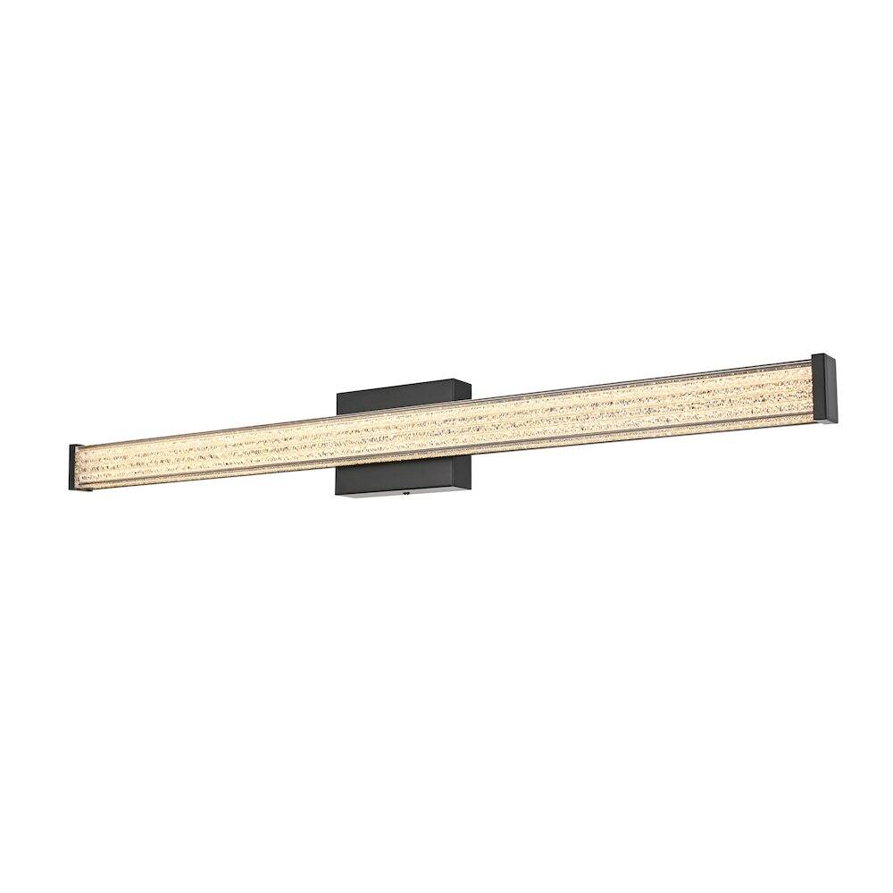 Left. Living District - Jaxx 36 Inch Led Wall Sconce In Black - Black.