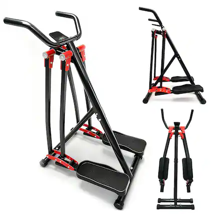 Front. Anysun - Foldable Elliptical Cross Trainer - Low-Impact Cardio Glider with LCD Display for Home Gym - Black.