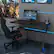 Alt View 11. Costway - Z-Shaped Gaming Desk with LED Lights - 43.5" Wide - Black.