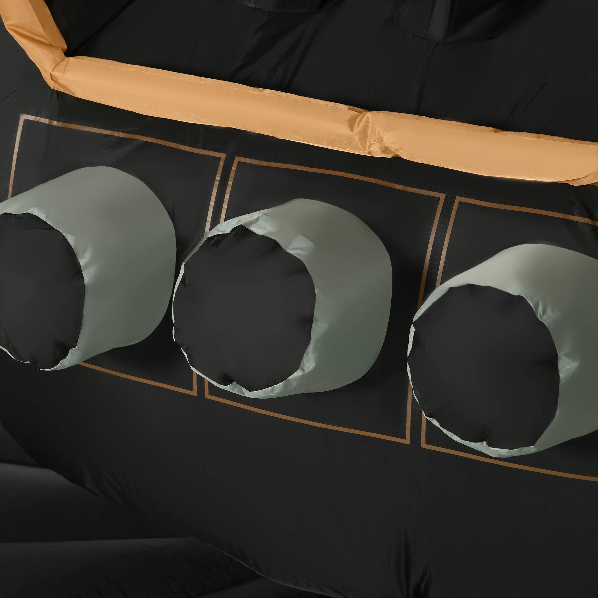 Alt View 8. Homcom - 7ft Halloween Inflatables, Skeleton Pirate Ship, Outdoor Blow Up Yard Decoration with Build-in LED - Black.