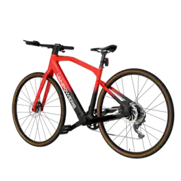 Vanpowers - UrbanCross Pro Lightweight 350W Hub-Motor Gravel E-Bike - Lava Red and Coke Black