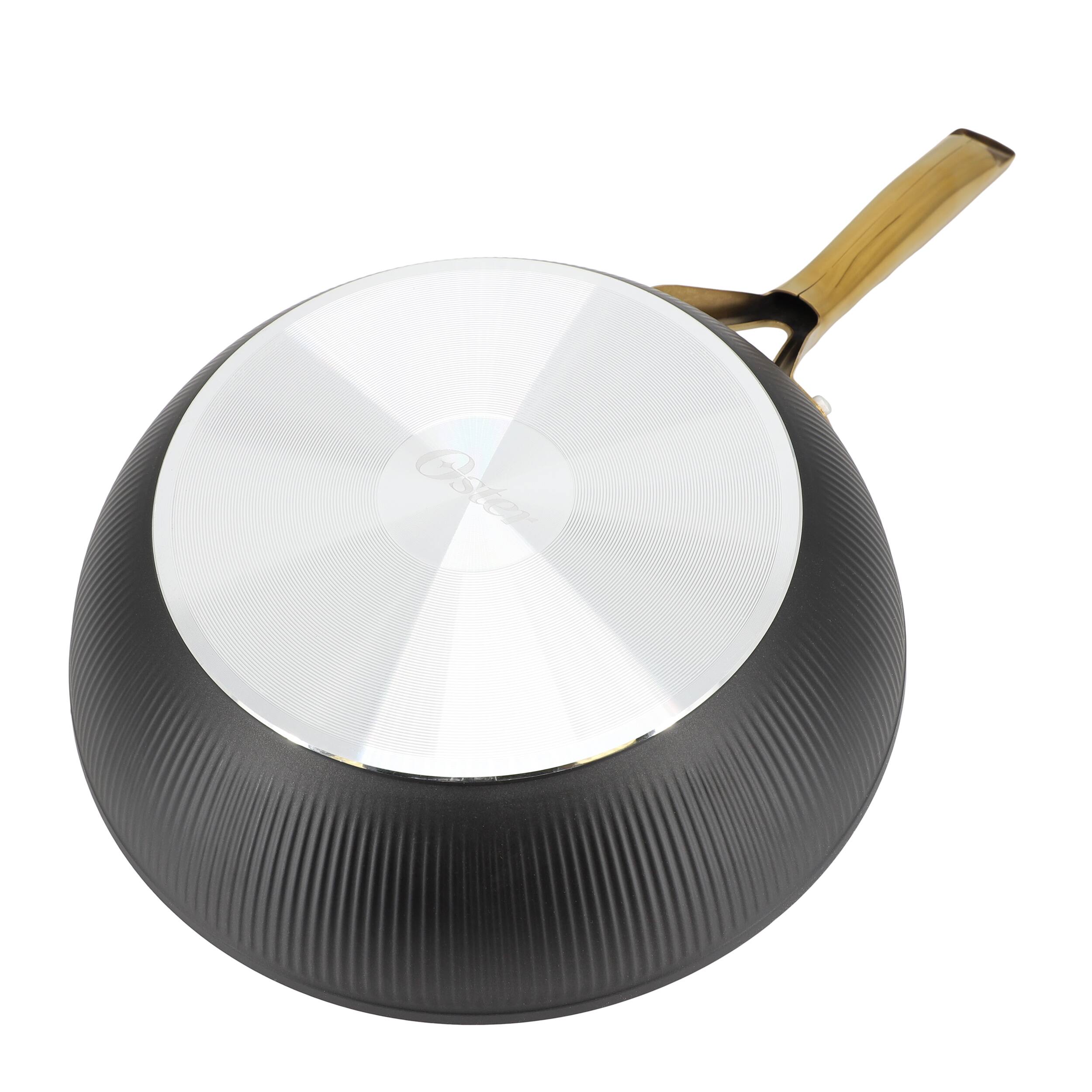 Alt View 3. Oster - Oster Abbottsford 11 Inch Nonstick Round Aluminum Wok in Black - Black.