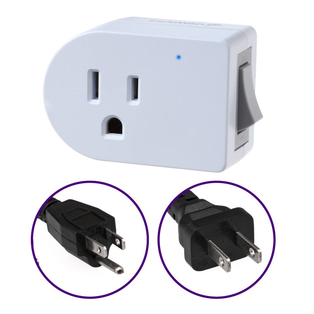 Alt View 5. Fosmon - [ETL Listed] 3 Pack Outlet Adapter Surge Protector 245J, Portable Power Adapter Plug with Power Switch Circuit Breaker - White.