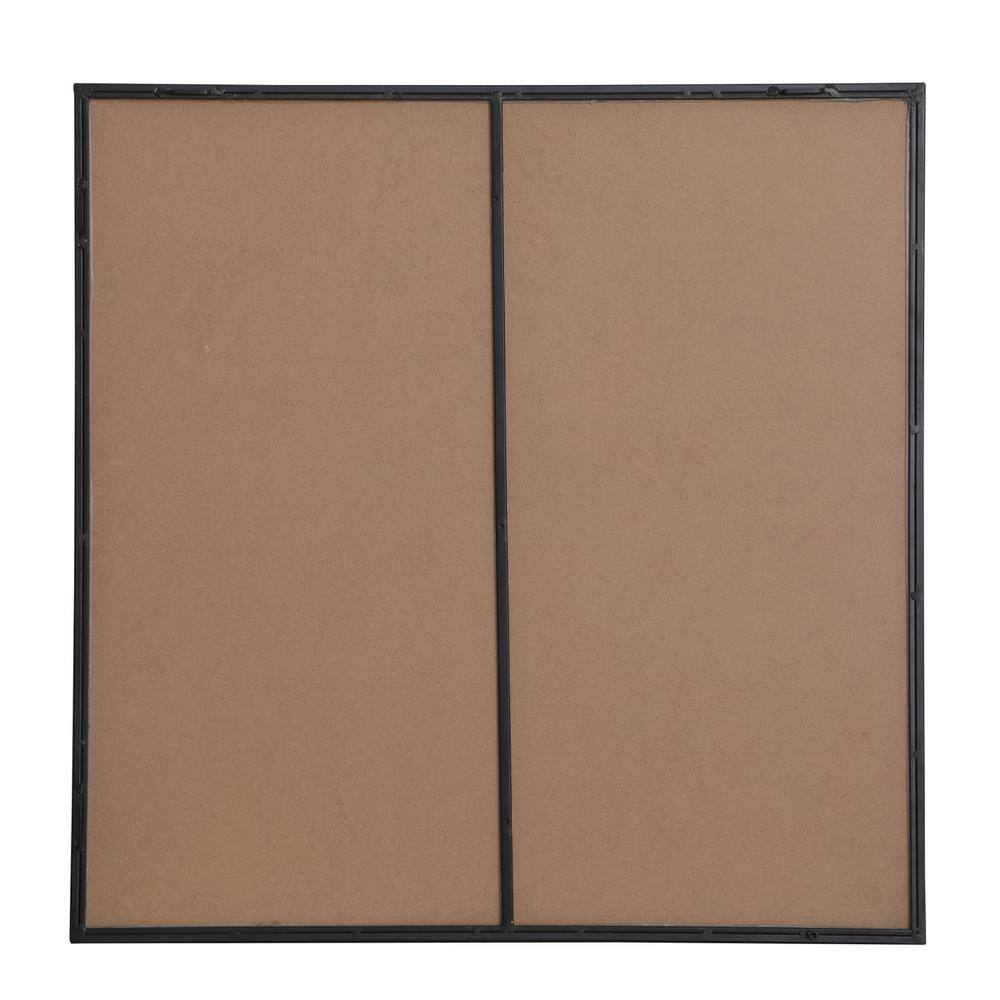 Angle. Elegant Decor - Metal frame square mirror 36 inch in Black - Black.