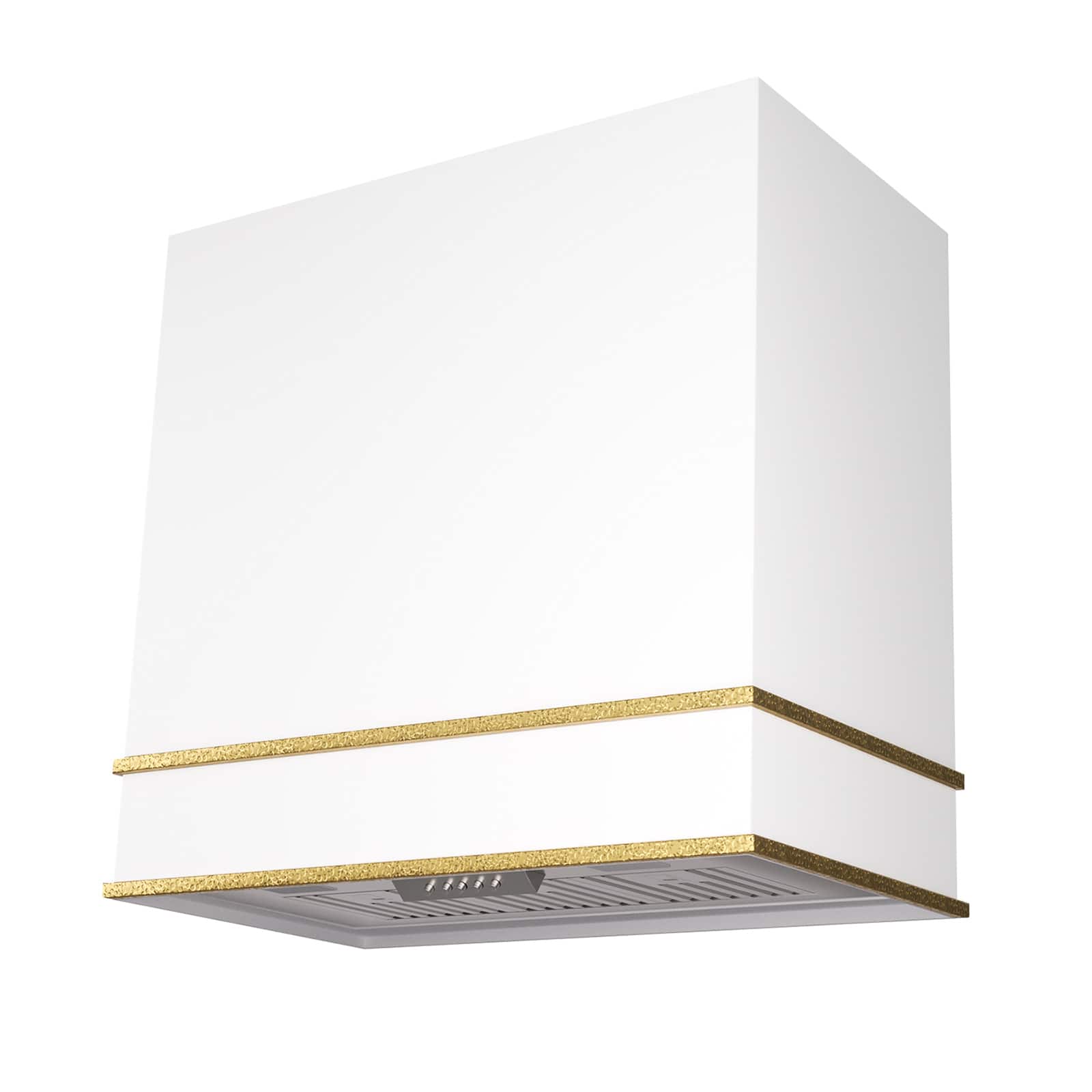 Akicon - 30 inches - Externally Vented - Wall Range Hood - White with Gold