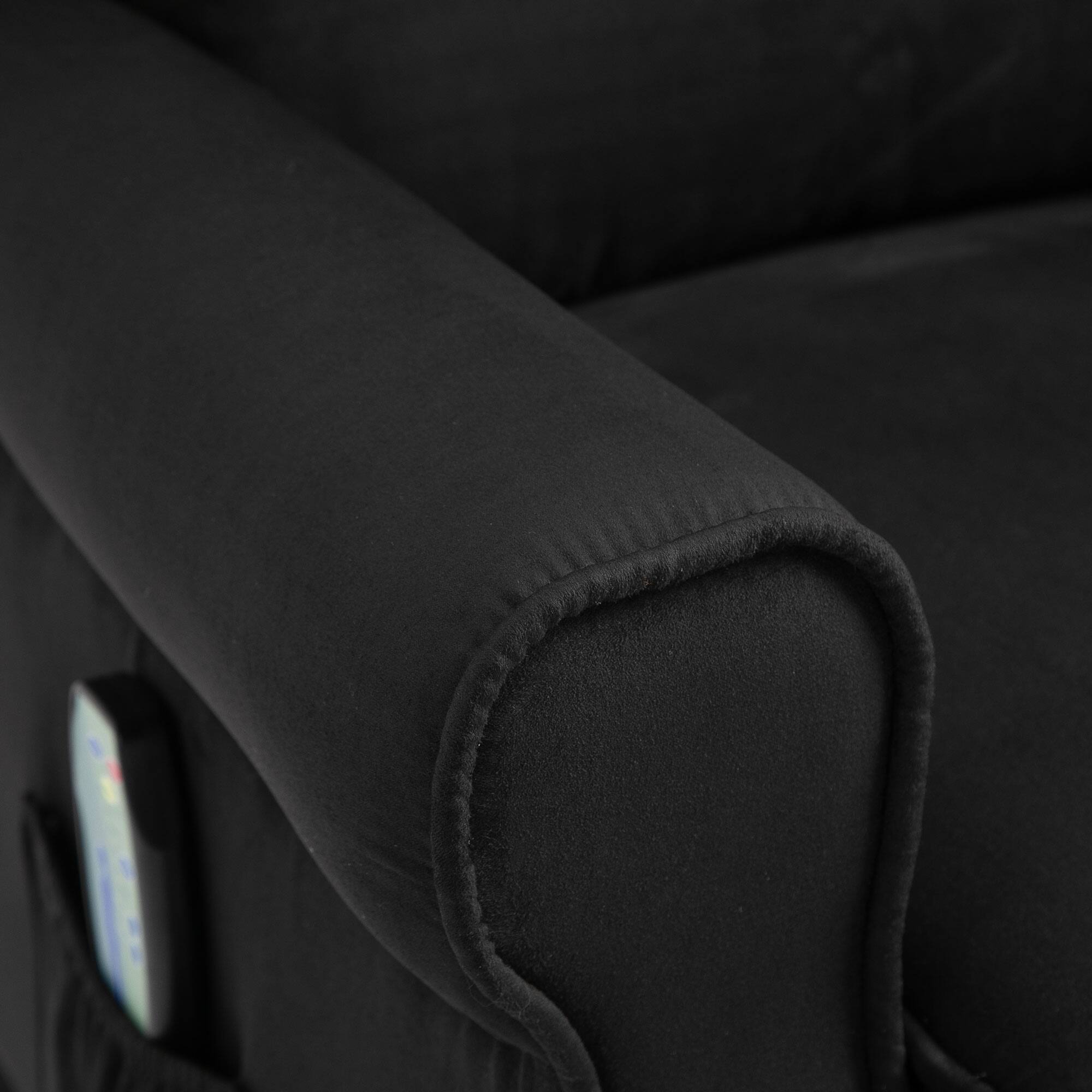 Alt View 8. Homcom - Vibration Massage Recliner Chair for Living Room with Heat,  Wingback Single Sofa, Modern Suede Fabric Push Back - Black.