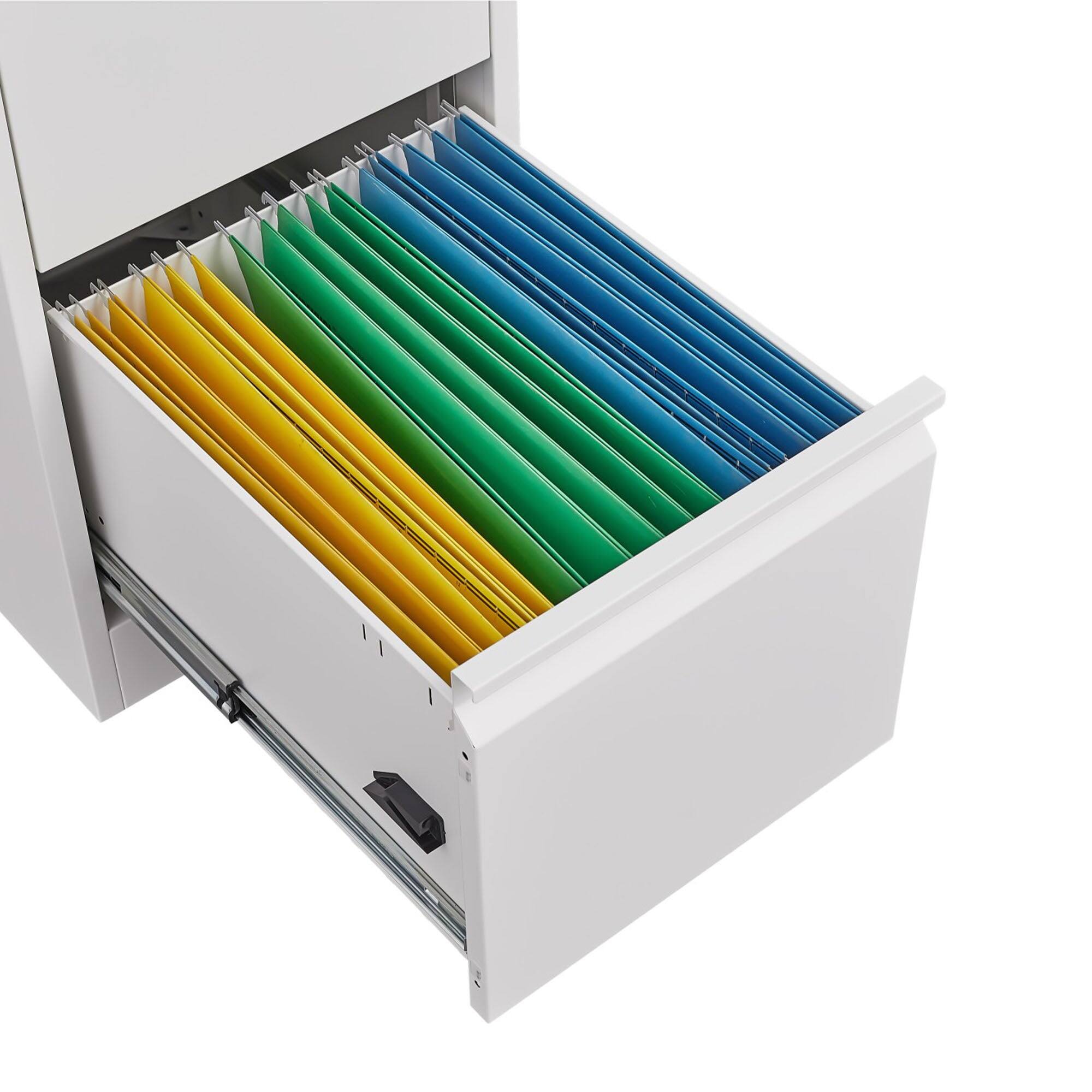 Alt View 3. Boyel Living - White 3 Drawer Vertical Metal File Cabinet for Home Office Organizer Storage Cabinet Fit Letter/A4/Legal Size File - White.