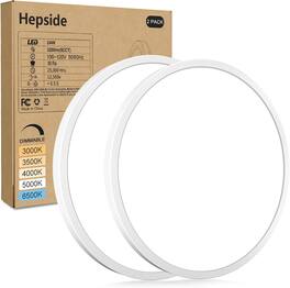 Veranti - 12-Inch LED Flush Mount Ceiling Light, Low-Profile Design, Dimmable - White