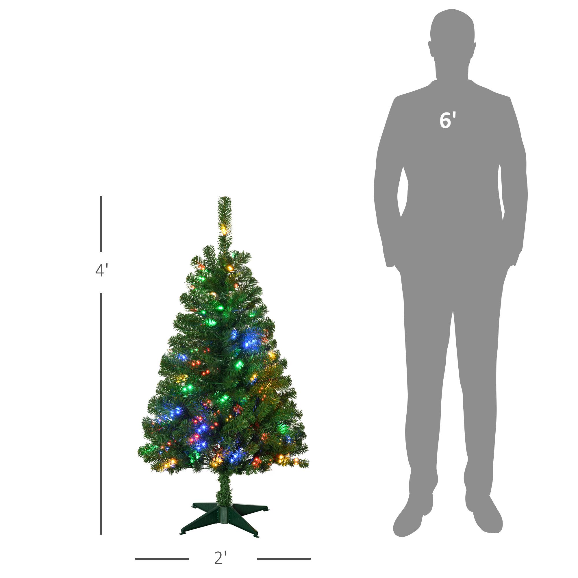 Alt View 2. Homcom - Prelit Artificial Christmas Tree, 208 Branches, 100 Warm White or Colorful LEDs, Auto Open - green.
