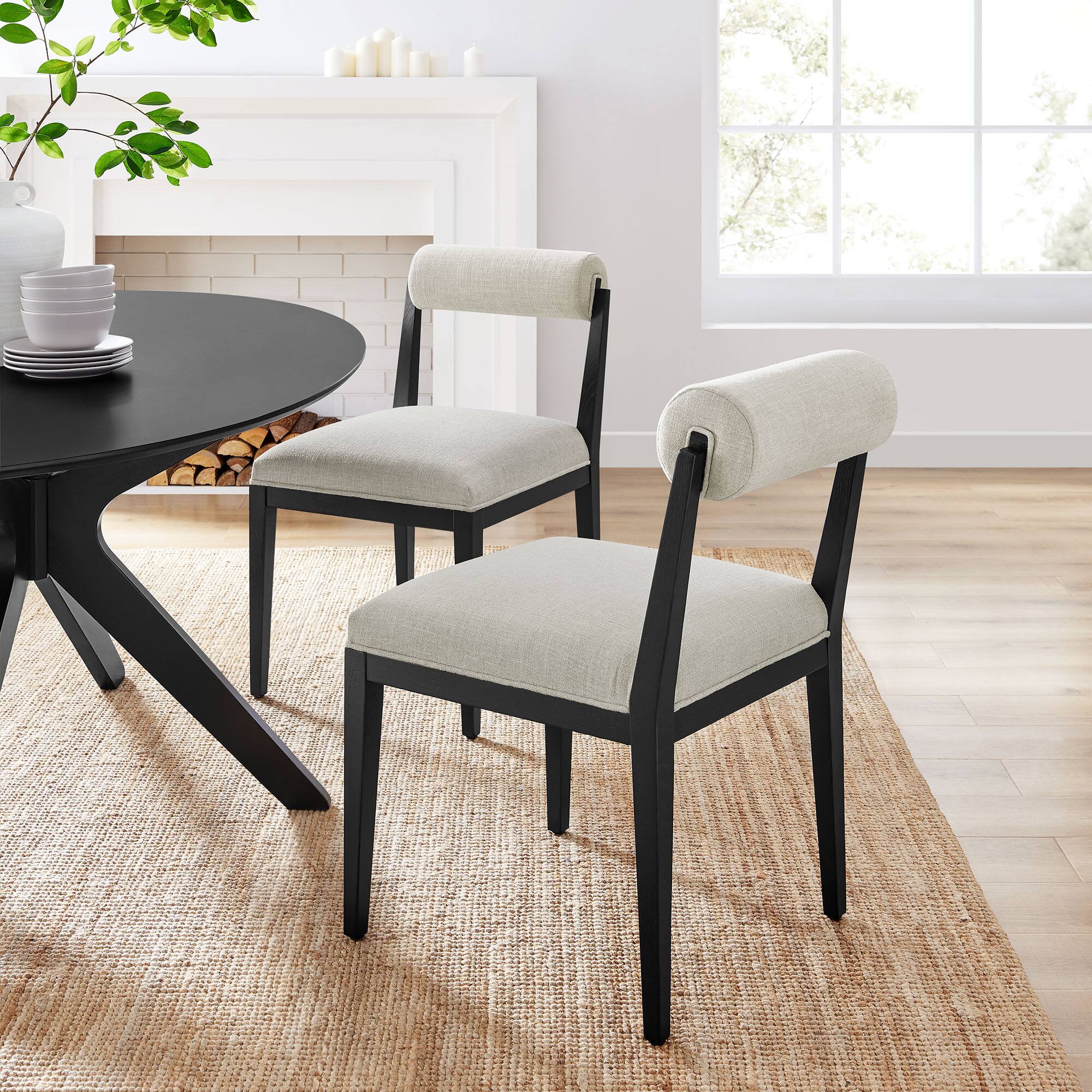 Alt View 4. Modway - Kai Fabric Dining Chair by Modway - Black.