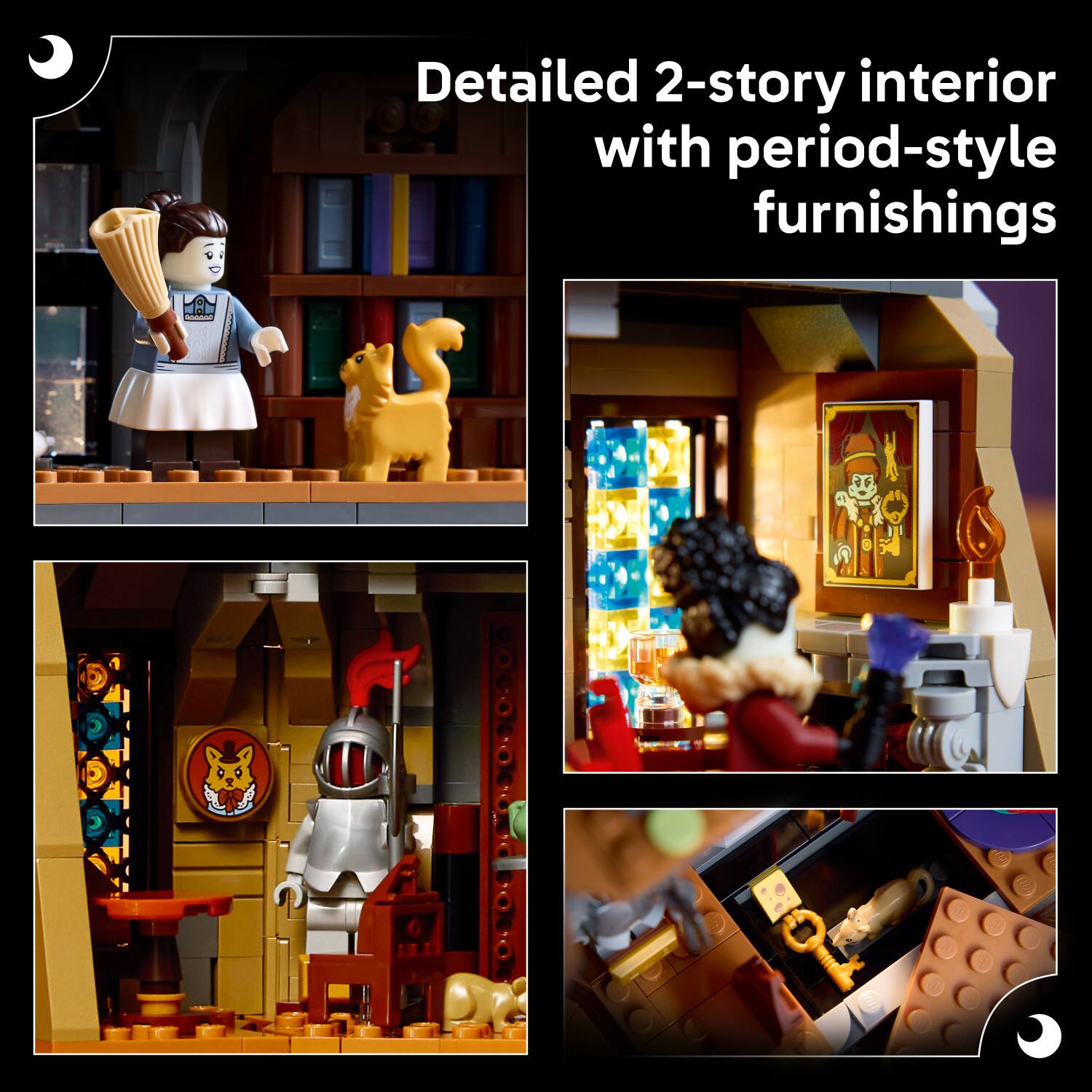 Detailed 2-story interior with period-style furnishings
