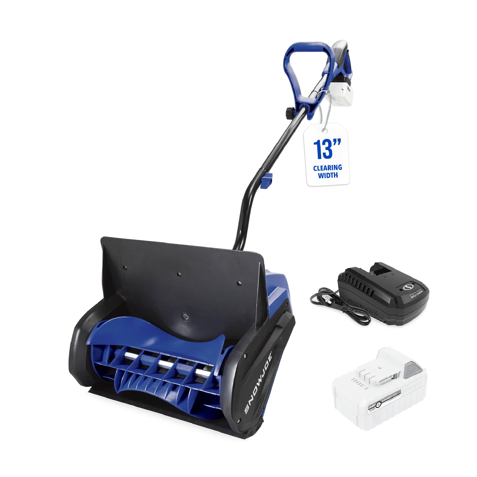 Snow Joe - Cordless Snow Shovel Kit for Car Driveway Snow Removal, 24V-SS13-XR - Blue