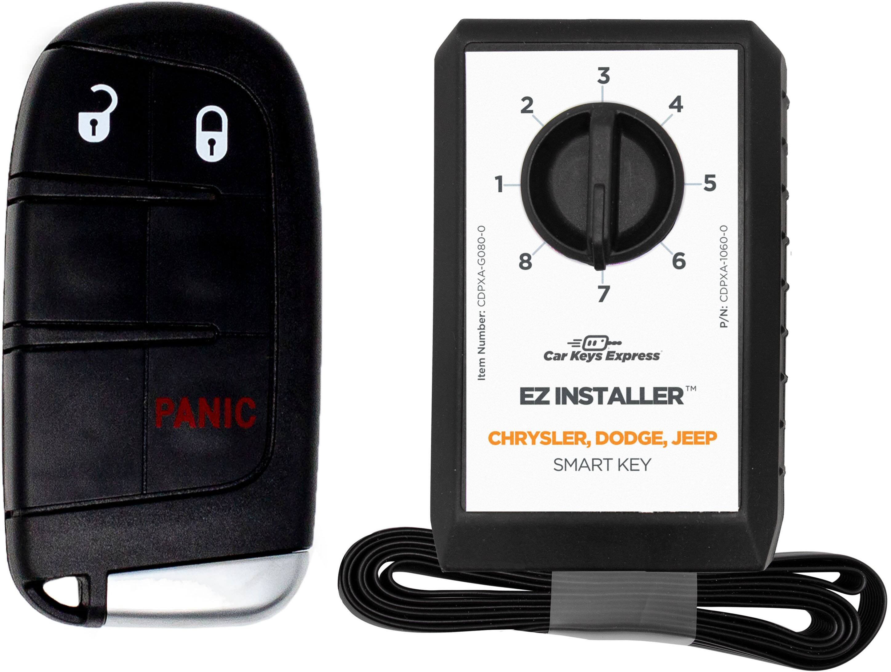 1 2 3 4 PANIC  
1 5 CDPXA-G080-O  
8 6 CDPXA-1060-O  
7 P/N: Number:  
Car Keys Express  
EZ INSTALLER  
CHRYSLER, DODGE, JEEP  
SMART KEY