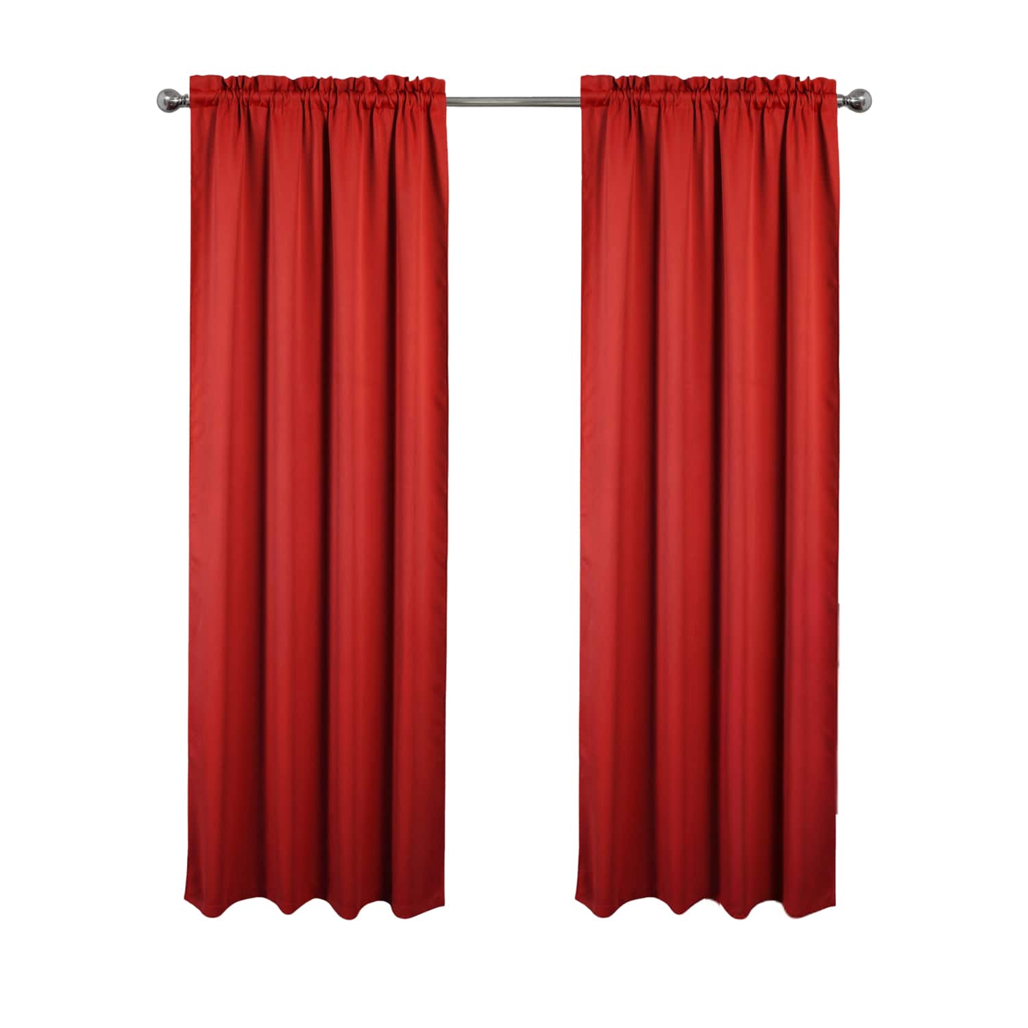 RT Designers Collection - 100% Polyester Twilight Blackout Rod Pocket Curtain Panel 54" x 90" - Red