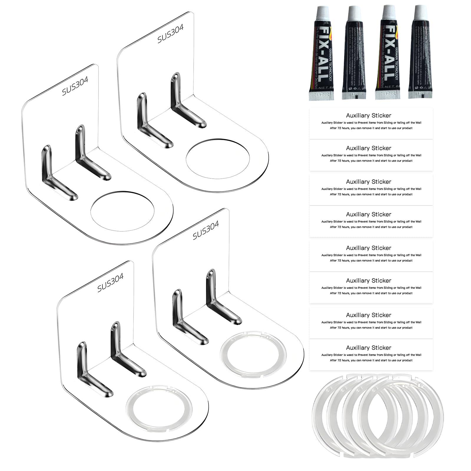 Dapper Styles Adhesive Soap Dispenser Wall Mount Bottle Holder Shampoo ...