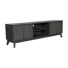 Flash Furniture - Hatfield Mid-Century Modern TV Stand Wash for 65+ Inch TV's - 70 Inch Media Center with Adjustable Center Shelf - Black