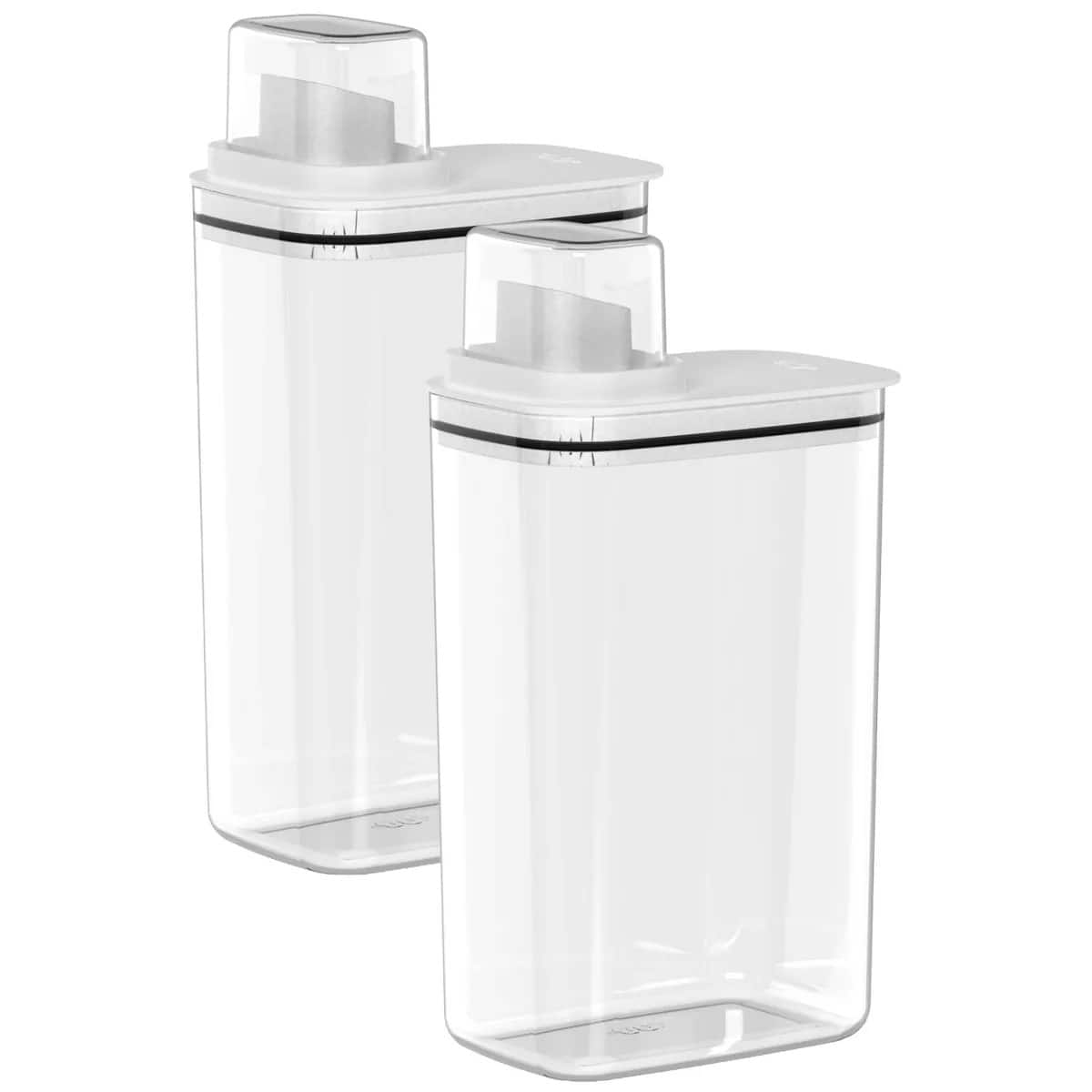 OU - Laundry Detergent Dispenser with Measuring Cap, Liquid Laundry Soap Dispenser w Drip Return Lid - Clear