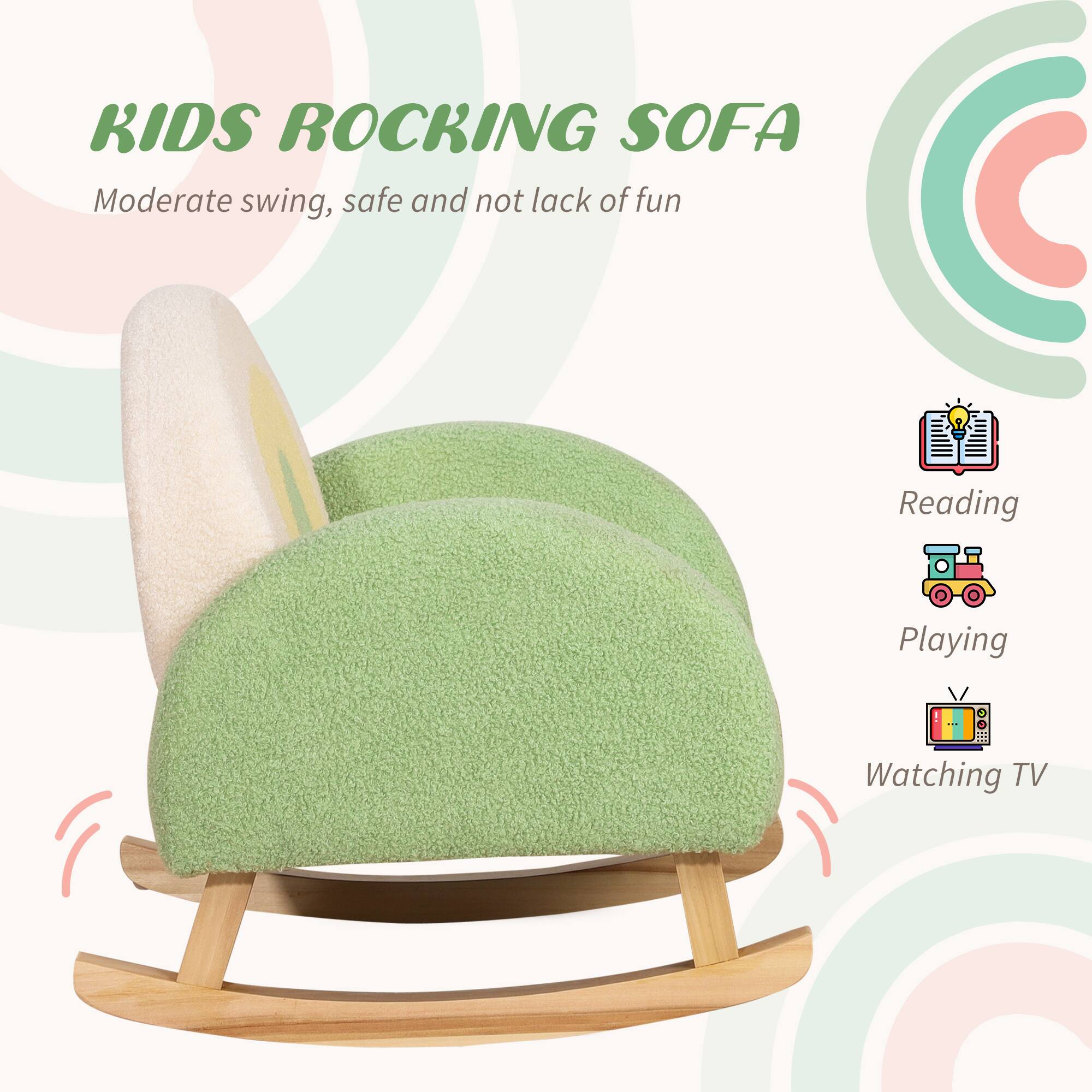KIDS ROCKING SOFA  
Moderate swing, safe and not lack of fun  

Reading  
Playing  
Watching TV