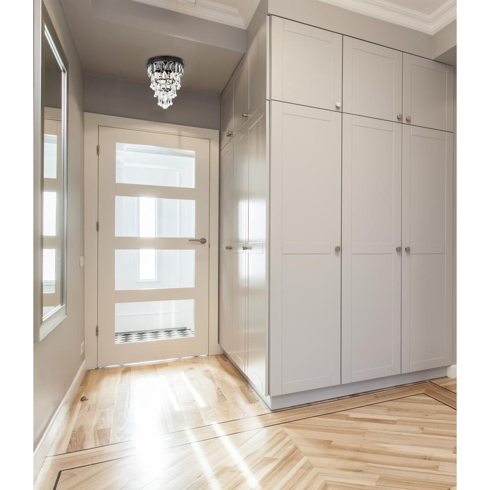 Angle. Elegant Lighting - Nordic 1 light black flush mount - Black And Clear.