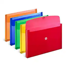 Staples - Expanding Wallets, Button & String Closure, Legal Size, 5/Pack (TR10768) - Assorted Colors