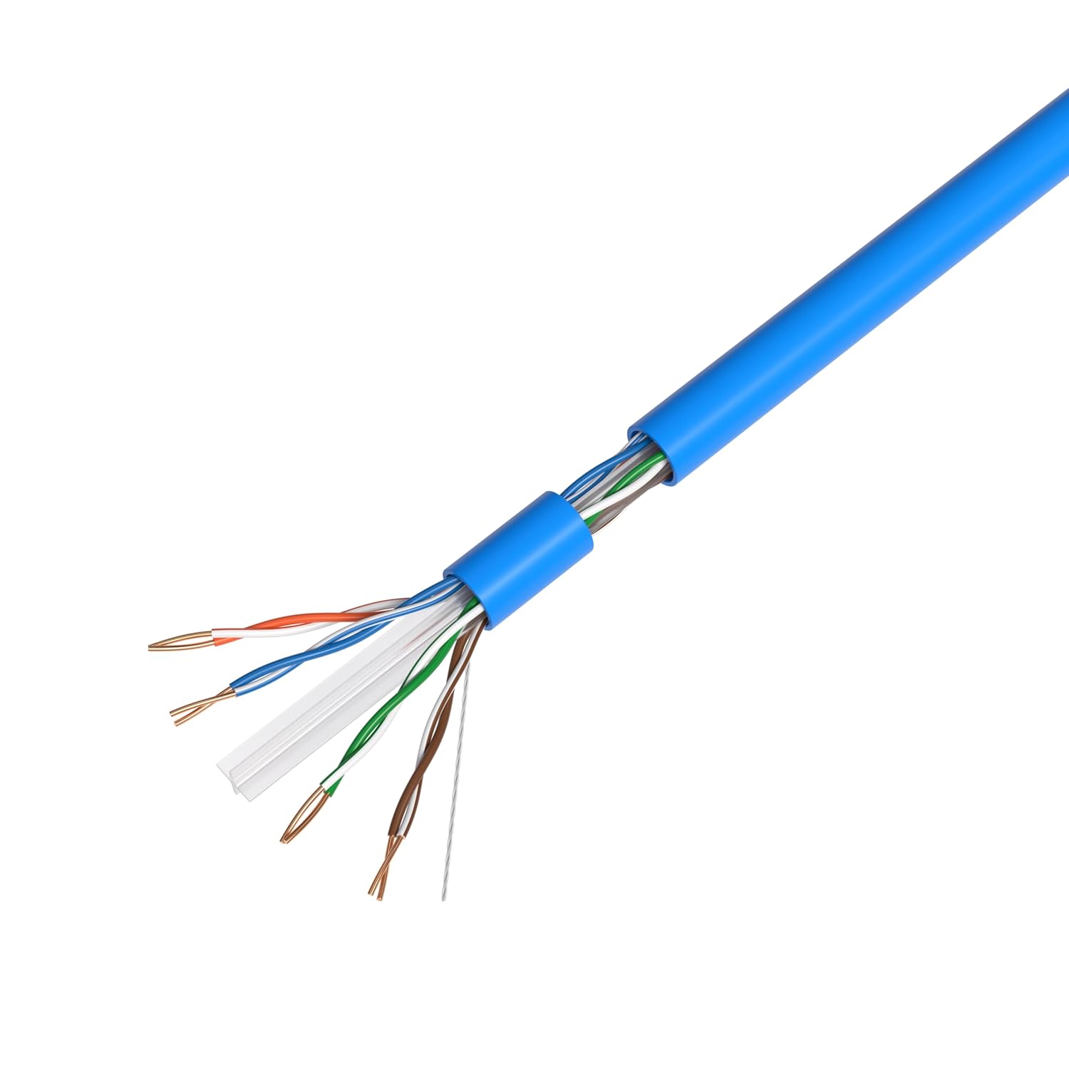 Back. Cables Direct Online - CAT6 1000FT Plenum CMP Ethernet Cable 550MHz 23AWG UTP RJ45 LAN Bulk Network Wire CCA Copper Clad Aluminum, Blue.