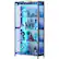 Front. AODK - RGB LED Lighted Glass Display Cabinet, 4-Tier Curio Shelf for Collectibles - Black.
