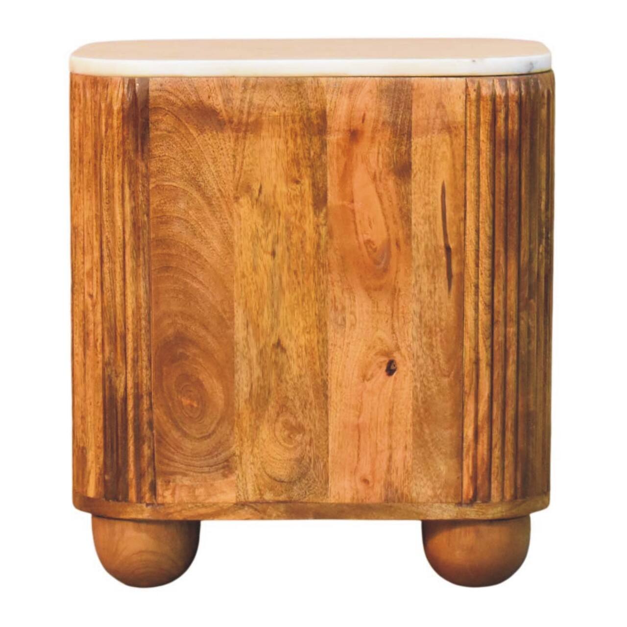 Back. Artisan Furniture - Artisan Furniture Solid Wood Marble Crest Bedside Table, 2 Drawers, Brown - Brown.