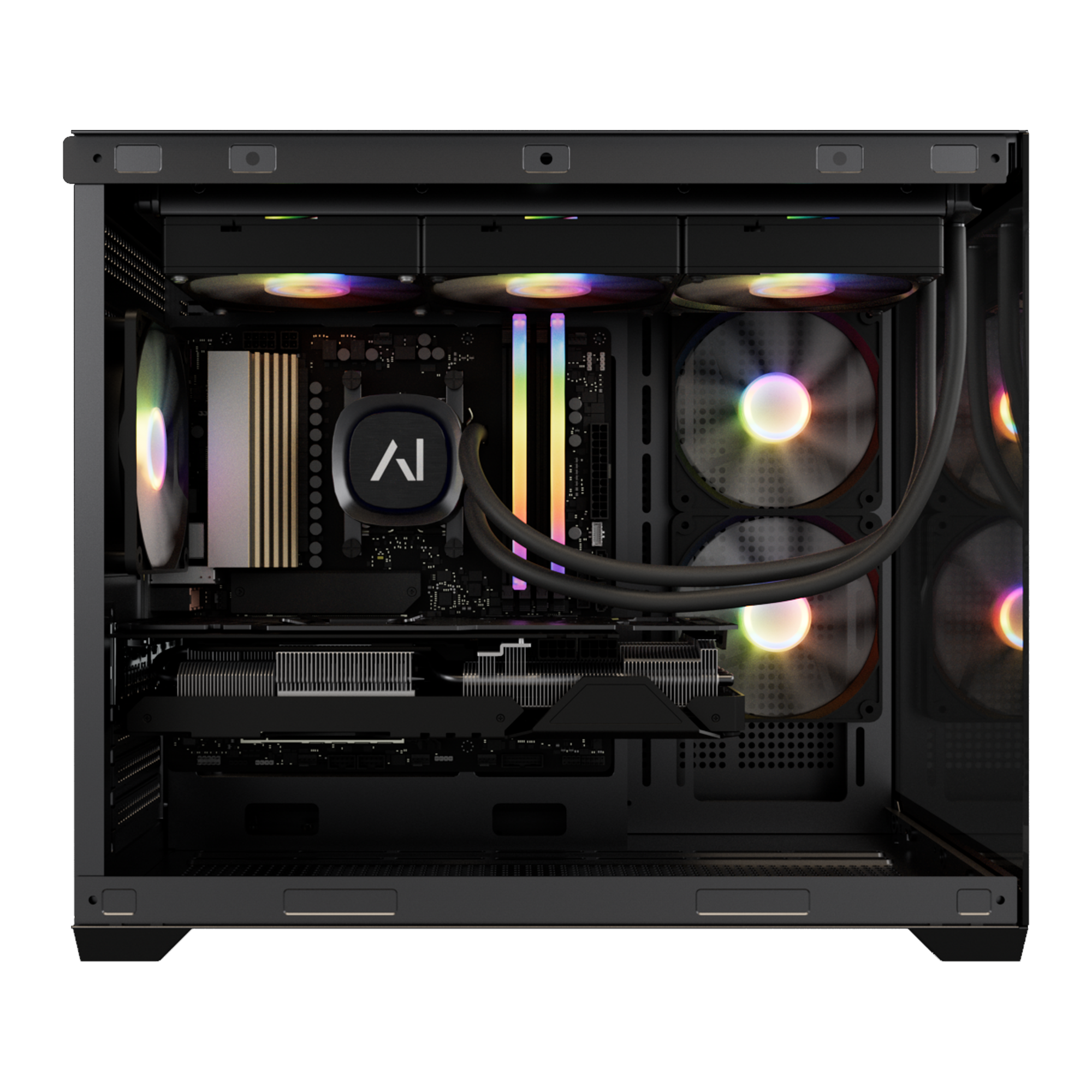 Angle. Andromeda Insights - AI Gaming PC Spectra | NVIDIA GeForce RTX 5070 | Ryzen 7 7800X3D (5.0 GHz Turbo) | 32GB DDR5 | 1TB Gen4 SSD - Black.