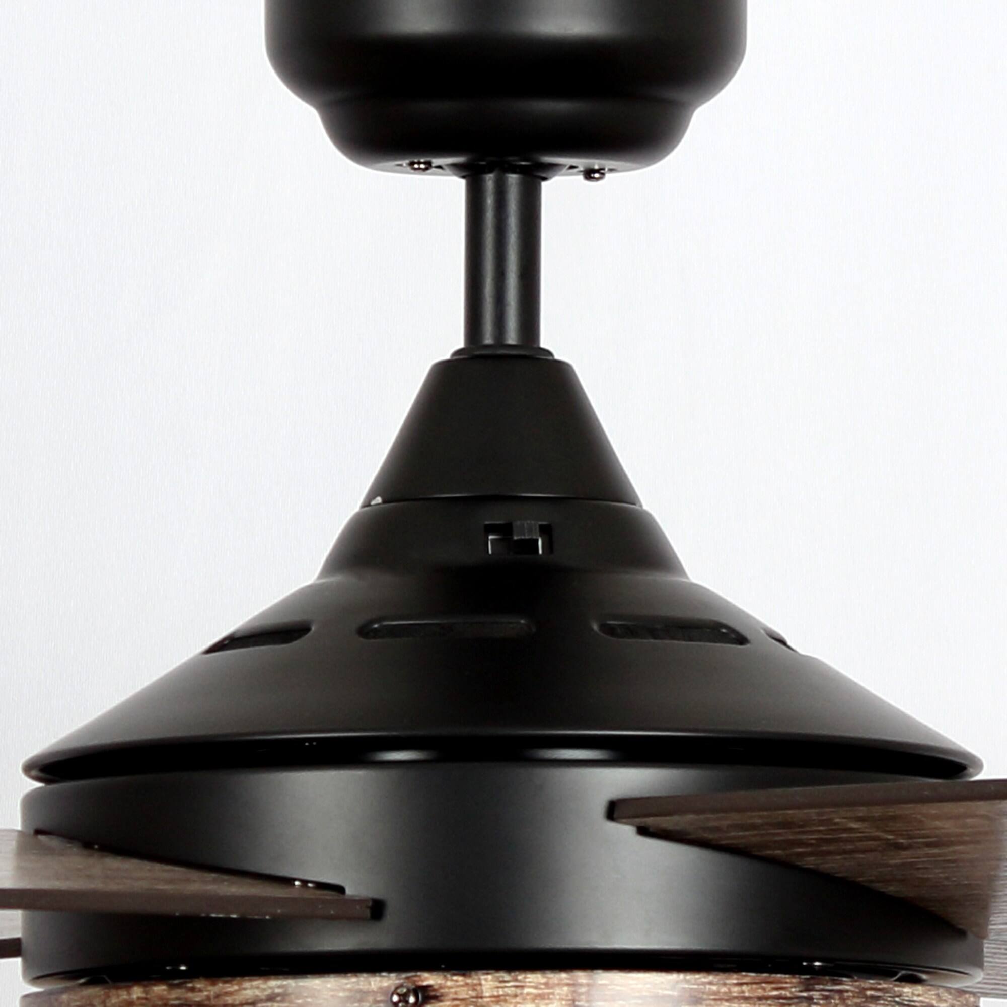 Alt View 5. Parrot Uncle - 52" Farmhouse 4-Blade Caged Ceiling Fan with Remote Control - Black.