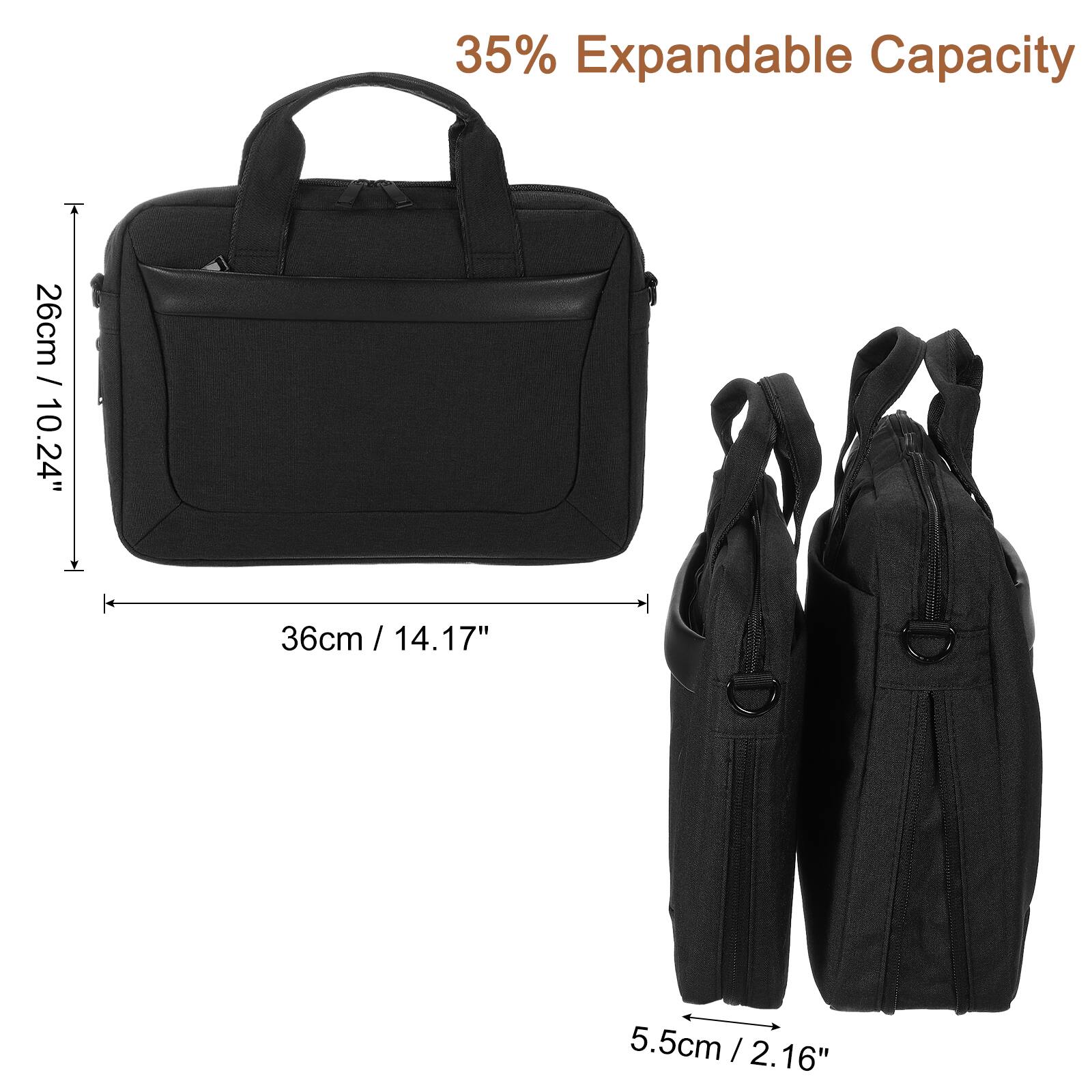 35% Expandable Capacity

26cm / 10.24"

36cm / 14.17"

5.5cm / 2.16"