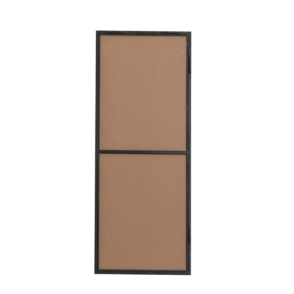 Angle. Elegant Decor - Metal frame rectangle mirror 14 inch in Black - Black.